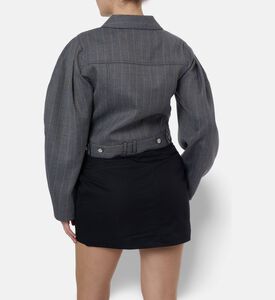 Ganni Pinstripe Cropped Jacket, Model View