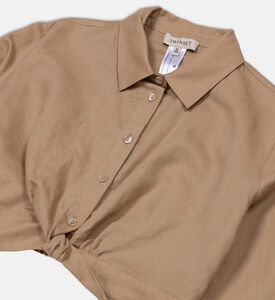 Linen-blend Cropped Shirt Linen-blend Cropped Shirt