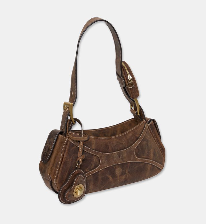 Manc Aurora Logo-detail Shoulder Bag, Brown, Packshot View