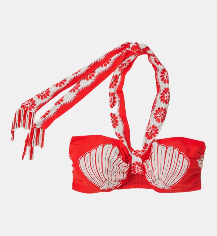 بلوزة قصيرة أينيكا شيل لينزينج كتان أوروبي بنقشة ايكوفيرو