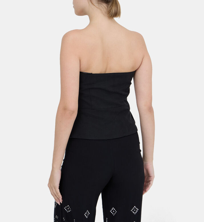 Gabriella Sleeveless Buttoned Bandeau Top