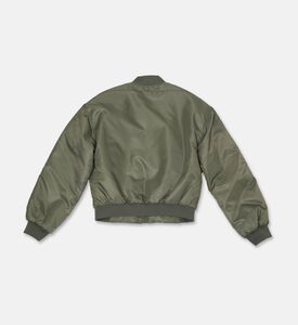 Calvin Klein Satin Boxy Bomber Jacket, Olive, 14y, Packshot View