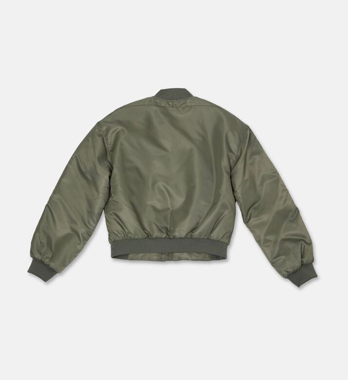 Calvin Klein Satin Boxy Bomber Jacket, Olive, 14y, Packshot View