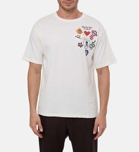 The Kooples Embroidered Patches Oversized T-shirt, Model View The Kooples Embroidered Patches Oversized T-shirt, Model View