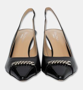 Baldinini Metal-detail Slingback Heels, Black, Eu-37, Packshot View
