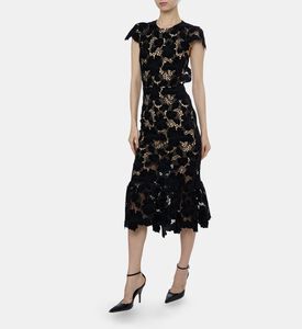 Alice and Olivia Clover Floral-lace Midi Dress, Model View