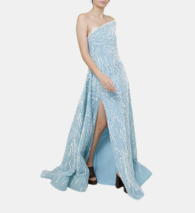 Embroidered One-shoulder Dress