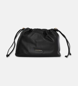 Strathberry Foil-embossed Logo Drawstring Pouch, Black, Packshot View