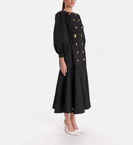Puffy Sleeves Flared Midi Dress Puffy Sleeves Flared Midi Dress