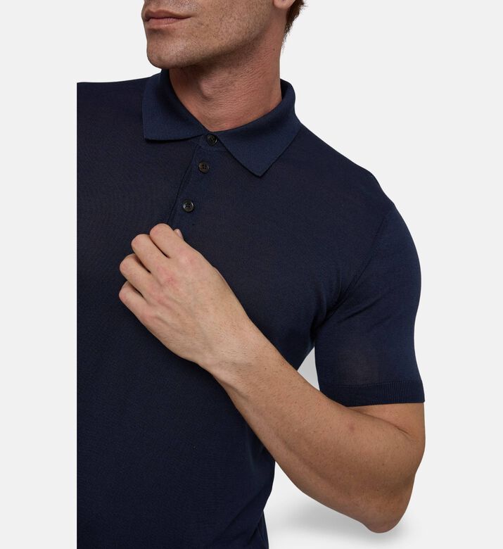 Pal Zileri Traditional Collar Polo, Navy, 52, Model View