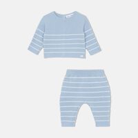 Knitted Stripped Top Pants Set