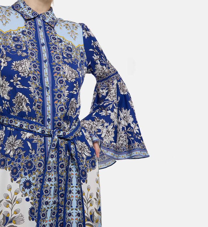 All-over Floral-print Button Closure Dress