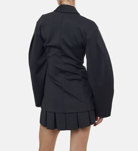 Ganni Puff Long-sleeve Regular-fit Blazer, Model View