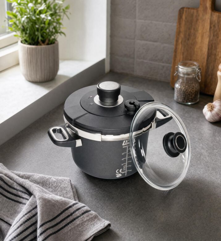 AMT Gastroguss Stainless Steel Pressure Cooker Set, Model View