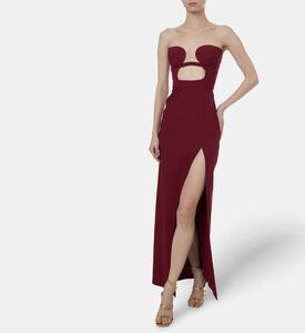 Nensi Dojaka Front Cut-out Side Slit Strapless Maxi Dress, Model View