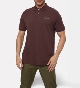 Hackett London Heritage Logo-print Button Placket Polo, Brown, S, Model View
