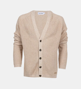 كارديغان قطني محبوك بصف أزرار