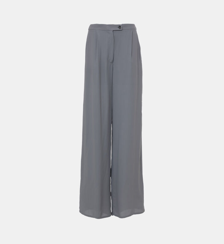 Button Closure Wide-leg Pants
