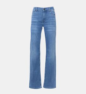 بنطال دنيم واسع بلون فاتح