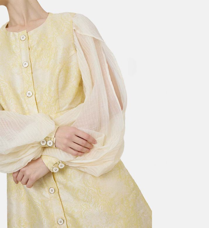 فستان ساني بريز طويل بأكمام مطوية