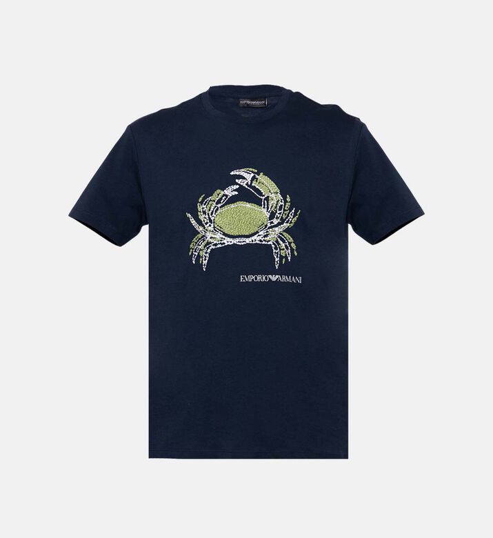 Crab Printed Cotton T-shirt