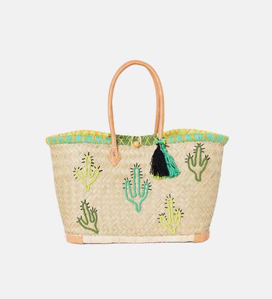Cactus Embellishments Woven Tote Bag