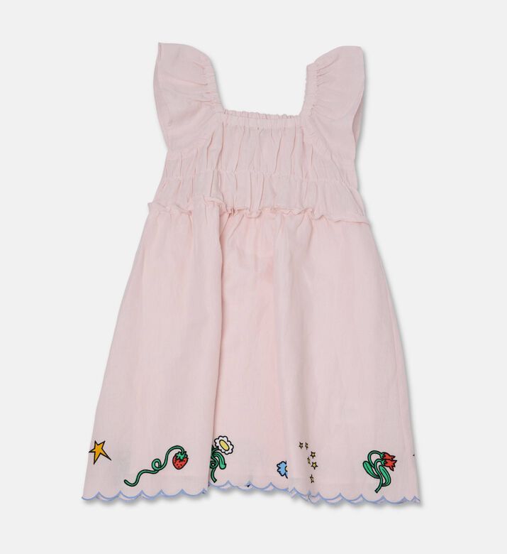 Stella McCartney Smocked Floral-embroidery Woven Dress, Packshot View