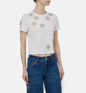 Alice and Olivia Rhinestone-embellished Star-shape T-shirt, Model View