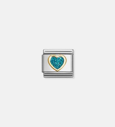 Composable Classic Light Blue Glitter Heart