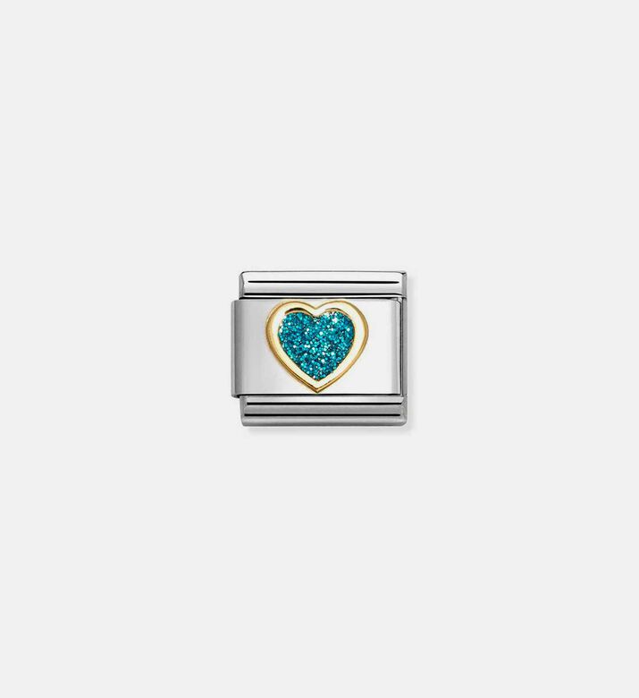 Composable Classic Light Blue Glitter Heart