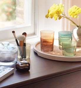 أكواب مزخرفة بجواهر 310 مل متنوعة بلون يشم 4 قطع