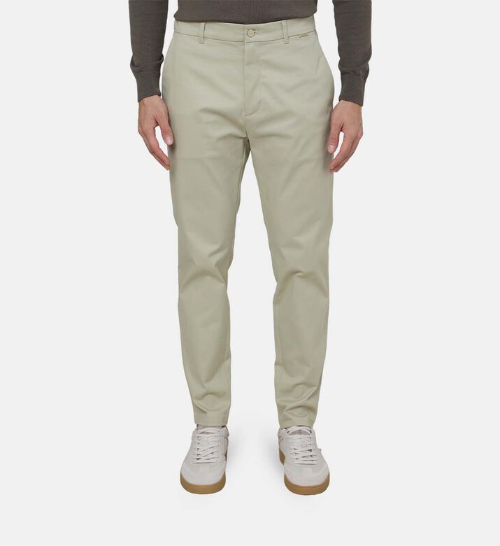 Cotton Stretch Tapered Trousers