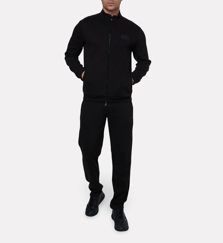 EA7 Cotton Full Zip Track Jacket, Black, Xl, Model View