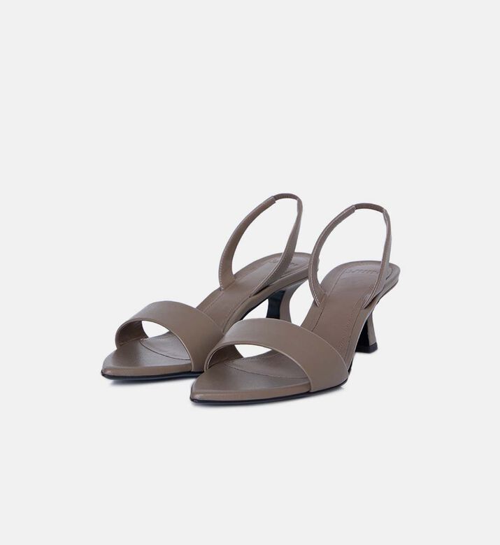 Orchid Leather Med Heel Sandals