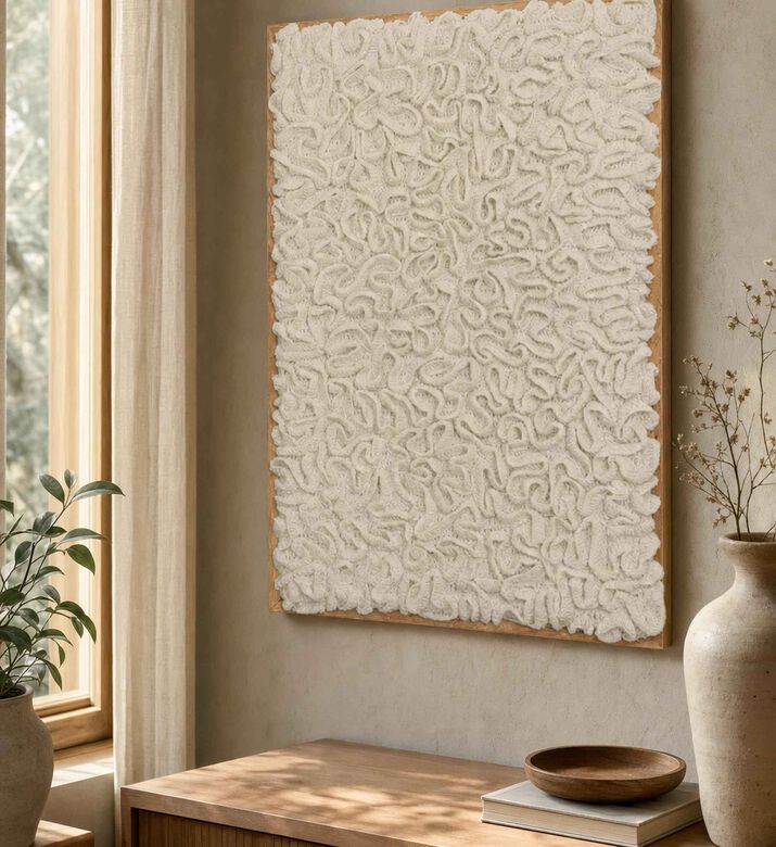 Home Deco and More Ellice Ivory Wall Art Frame, Model View