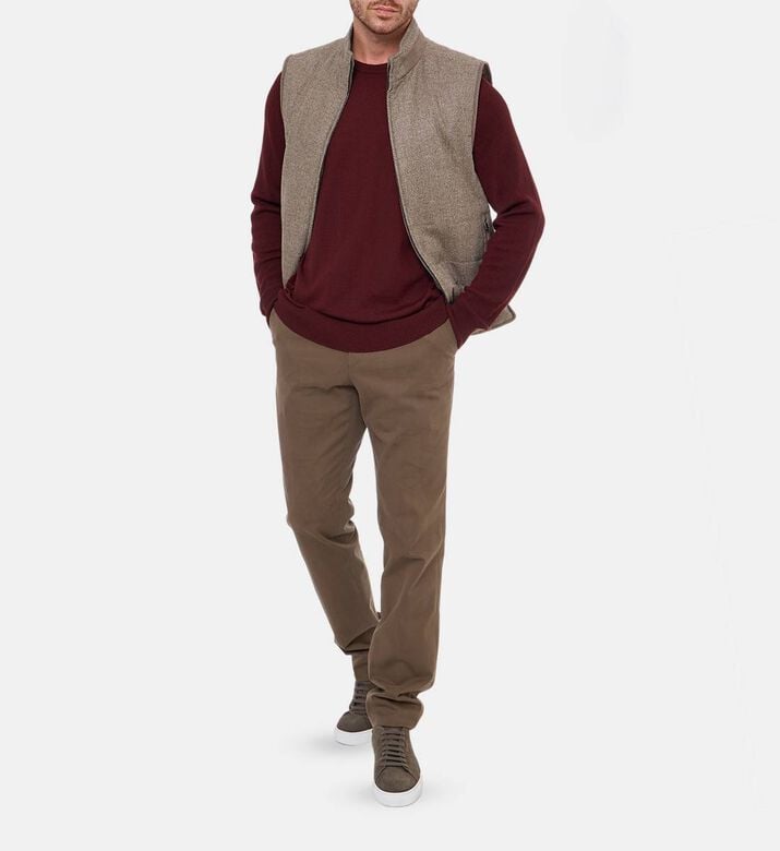 Corneliani Zip Fastening Sleeveless Vest, Model View Corneliani Zip Fastening Sleeveless Vest, Model View