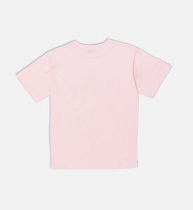 تيشيرت قطن بياقة دائرية وشعار على الصدر