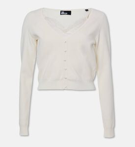 The Kooples Lace Detail V-neck Cardigan, Packshot View