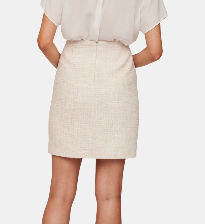 Iridescent Tweed Straight Skirt