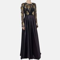 Black Satin Slitted Gown