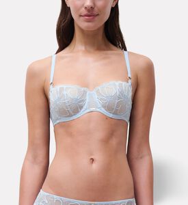 Chantelle Embroidered Half-cup Underwire Bra, White, 95, E, Model View