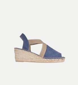 Toni Pons Breda Vegan Canvas Mid-wedge Open-toe Espadrille, Navy, Eu-38, Packshot View
