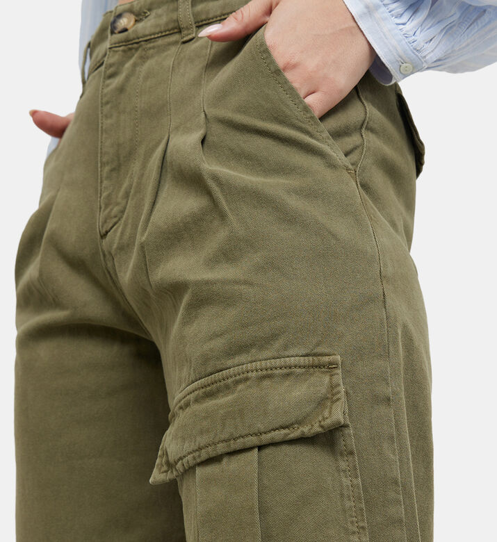 بنطال كستنائي عالي الخصر