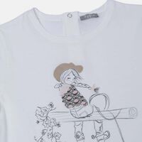 تي شيرت بطباعة نمط رسم للأطفال