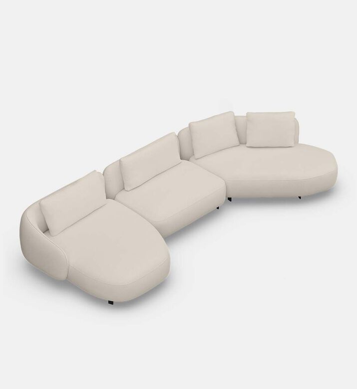 Furninova Curved L-shape Corner Sofa, Cream, Packshot View