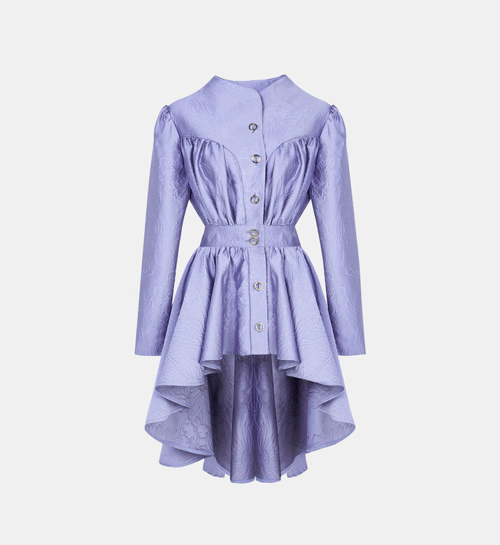 Ruffled Jacquard Blouse