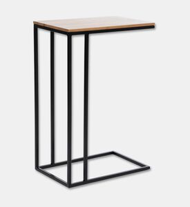 Home Deco and More Aston Wood Top Sofa Side Table, Black, 40x25-cm, Packshot View