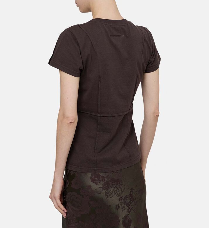 Seam-details Tailored Short-sleeve T-shirt