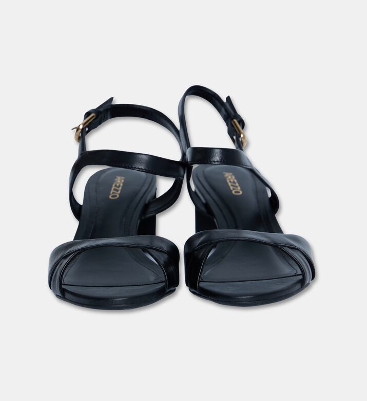 Arezzo Leather Mid-bock Heel Sandals, Black, Eu-40, Packshot View