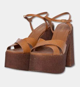Arezzo Leather Platform Sandals, Brown, Eu-39, Packshot View